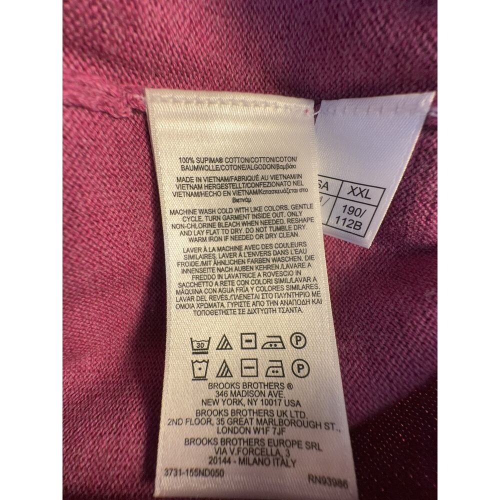 Brooks Brothers Supima Cotton V Neck Sweater XXL NWT Purple Plum Luxury Preppy - Picture 6 of 8